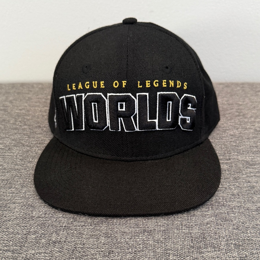 League of Legends 2016 Worlds Black Baseball Hat Flat Bill Adjustable Wool Blend